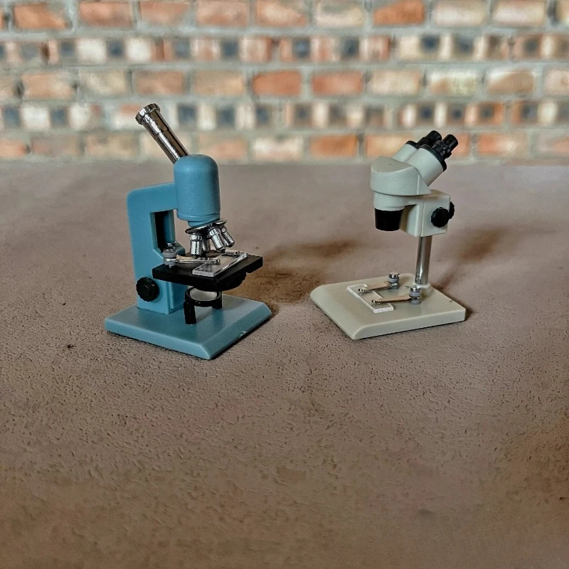 Emulation Miniature Laboratory Mini Microscope Test Tube Micro Landscape Sand Table Prop Model Decoration Ornament