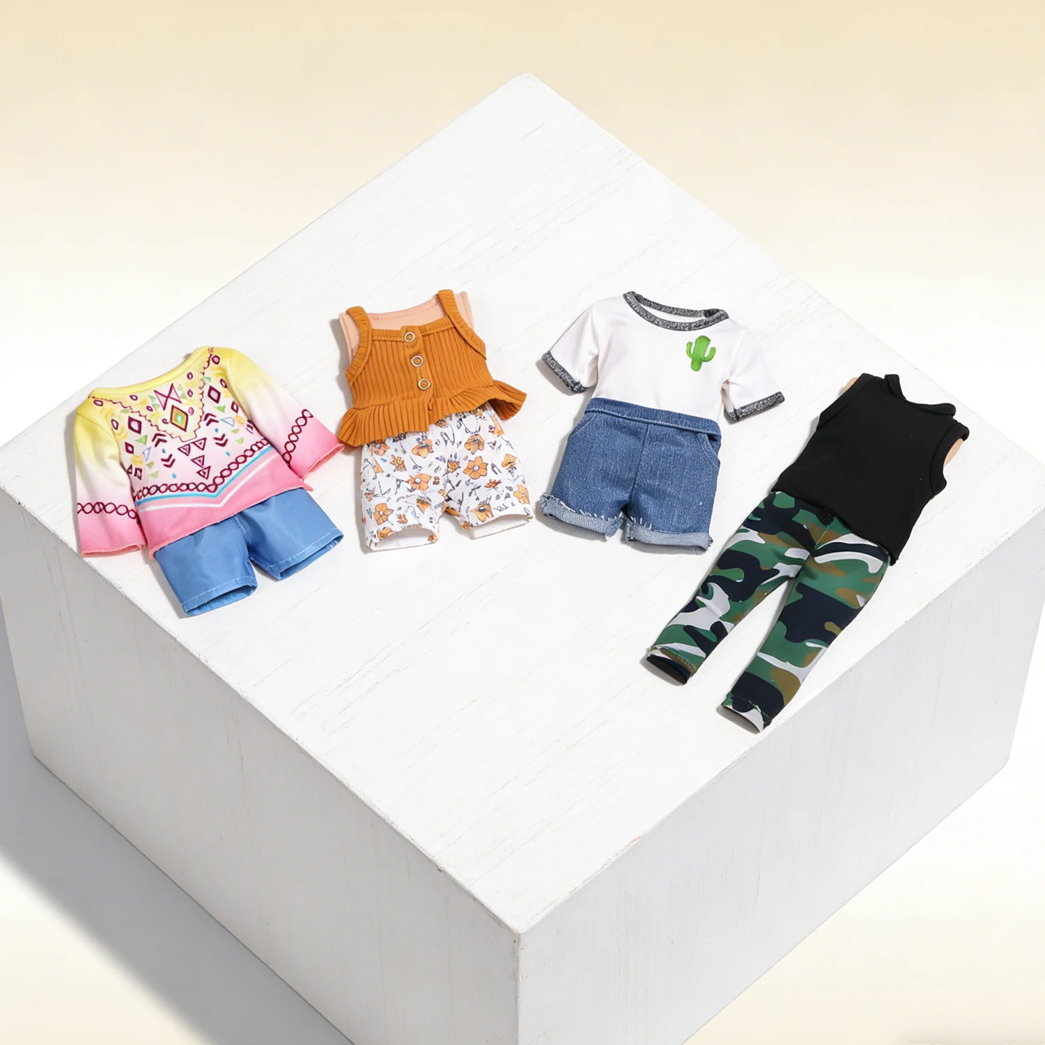 18-inch American Doll Clothes Set Disruptive Pattern Series Cactus Symble Weave Knit Fit 43 cm New Reborn Baby Dolls 1/3 Bjd Toy