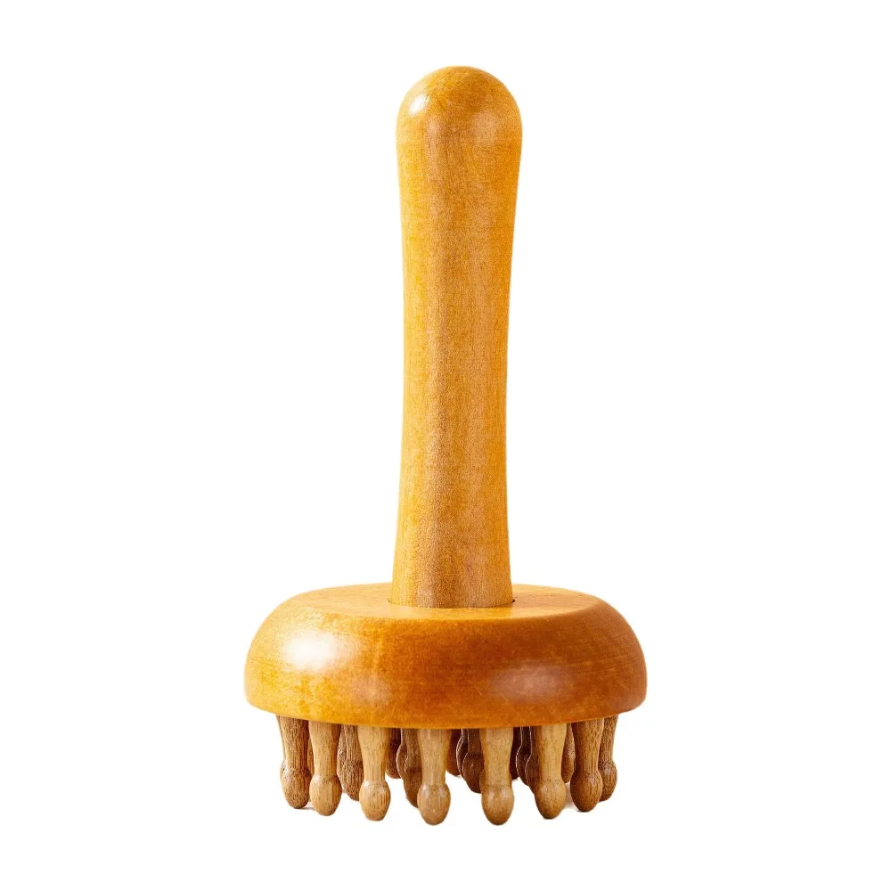 Manual Wood Massage Comb Natural Wood 28 Teeth Body Meridian Massager Non-slip Handle Multi-Functional Scalp Massage Brush
