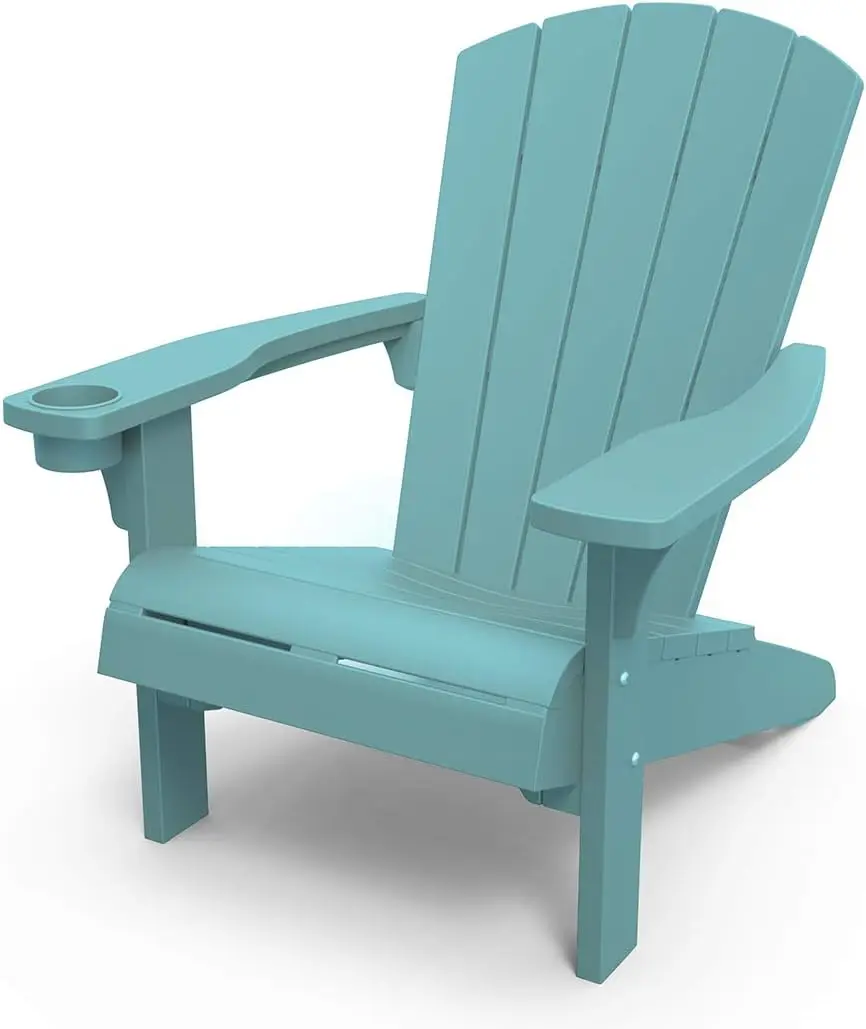 

Alpine Adirondack Resin Outdoor Furniture Patio Chairs with Cup Holder-Perfect for Beach, Pool, and Fire Pit Seating