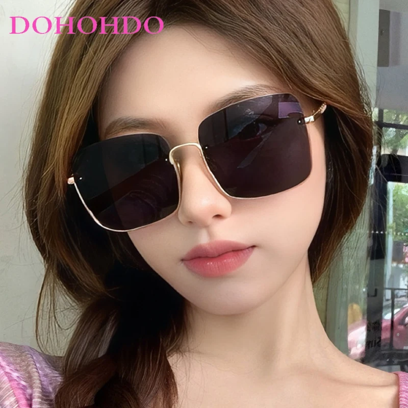 

Fashion Metal Half Frame Square Sunglasses For Men Vintage Glasses Sunglasses Women Trending Beach Travel Sunglasses Women UV400