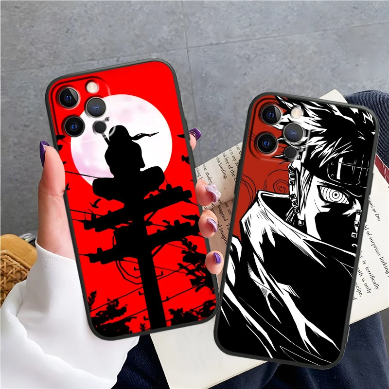 Narutos Art For iPhone 15 14 13 12 11 X XS XR 8 7 6 Pro Plus Max Mini 5S 5 SE Black Phone Case