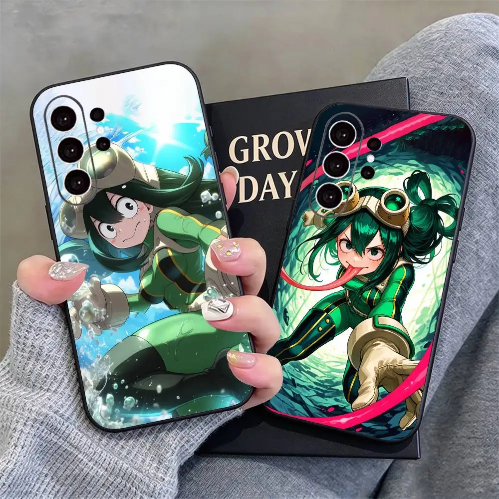 Anime T-Tsuyu Asui Phone Case For Samsung S26,S25,S24,S21,S22,S23,S30,Ultra,S20,Plus,Fe,Lite,Note,Black Cover