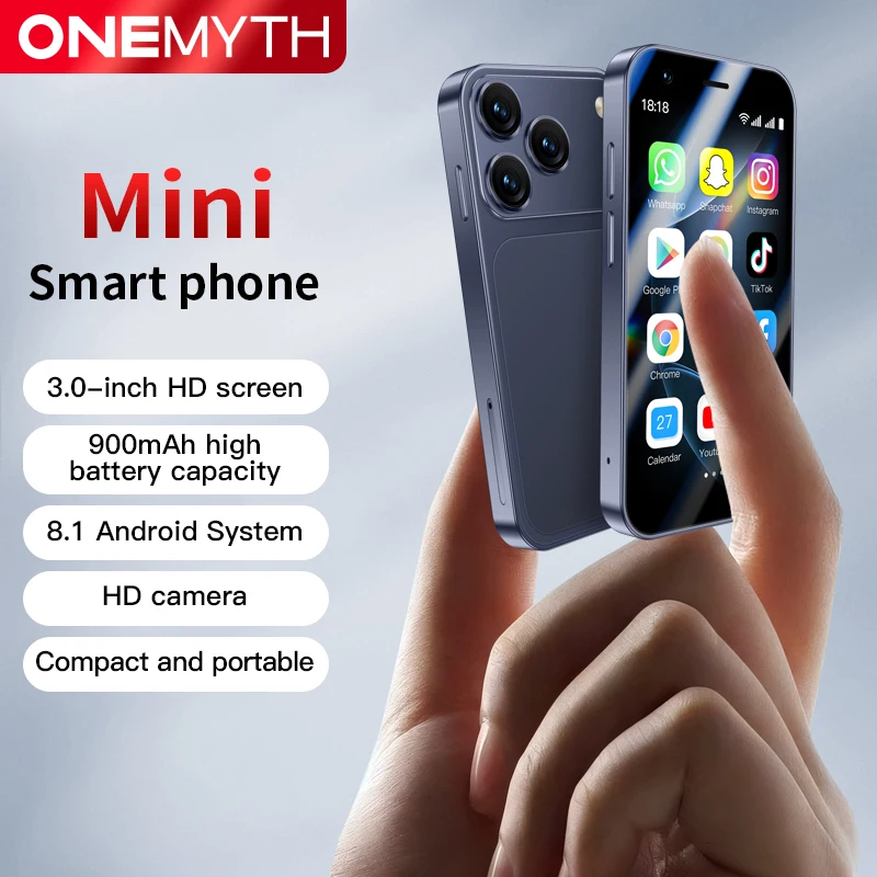 ONEMYTH A17 Smartphone Android 8.1 Dual SIM Standby 3.0 Inch HD 3G Mini Mobile Phone 2GB+16GB 900mAh Small Original Cell Phone