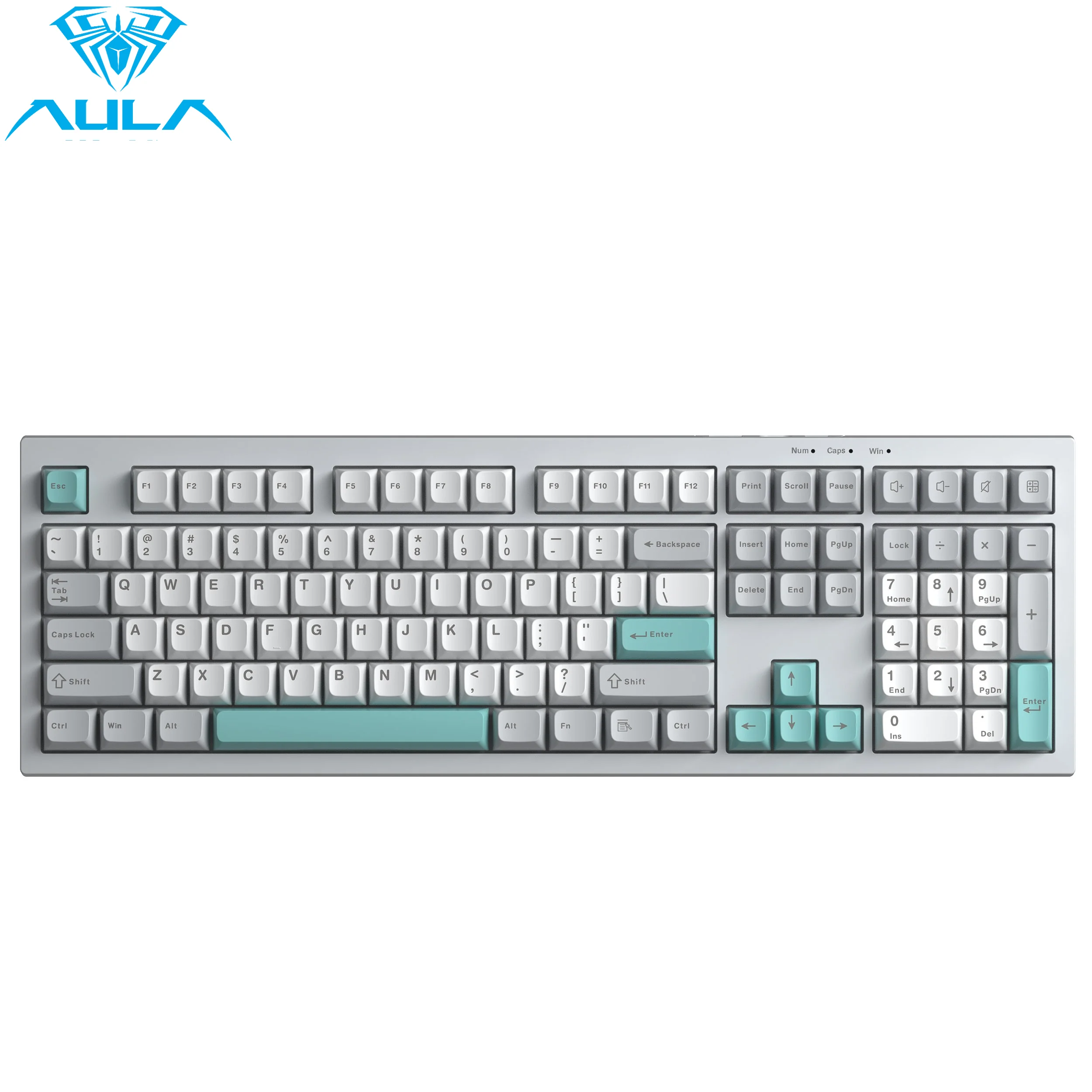 AULA S102 Bedraad Silent Membrane Gaming-toetsenbord 108 toetsen Volledige grootte met numeriek toetsenblok Romige siliconenstructuur RGB-achtergrondverlichting