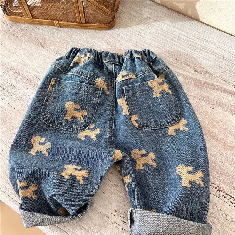 Spring and Autumn Boys And Girl Clothing Set New Handsome Children\'s Jean jacket Jeans Two Piece Kids Baby Outfits Set