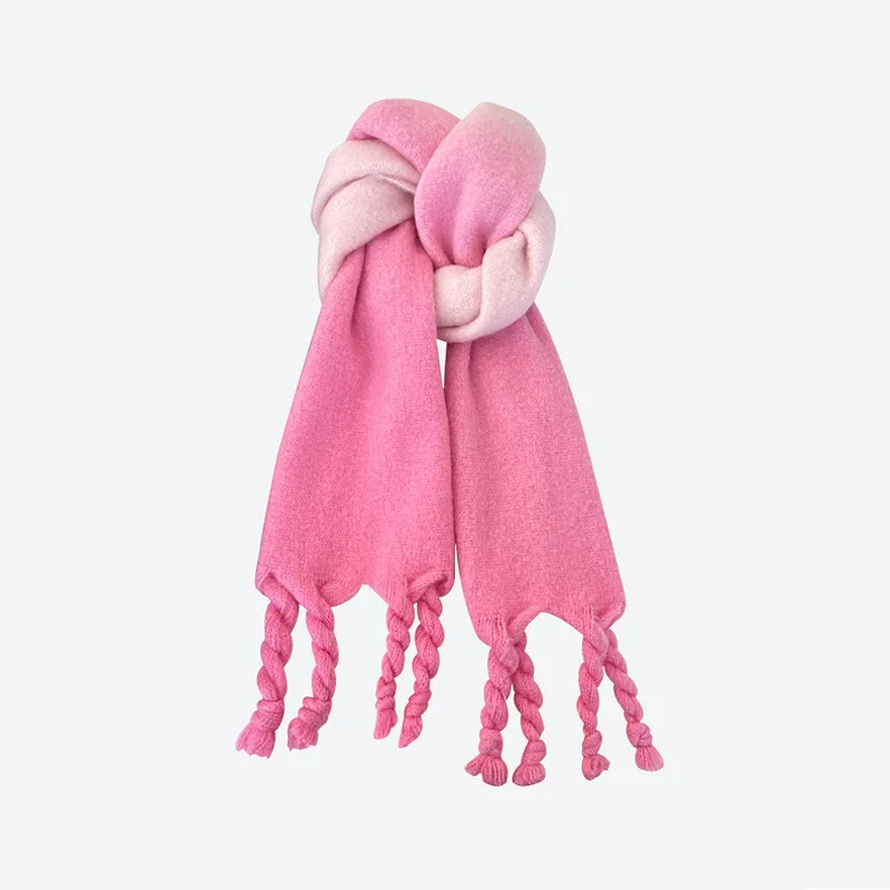 Gradual Change Color Thickened Lengthened Scarf Shawl High-end Scarf Shawl Autumn and Winter Warm Scarf