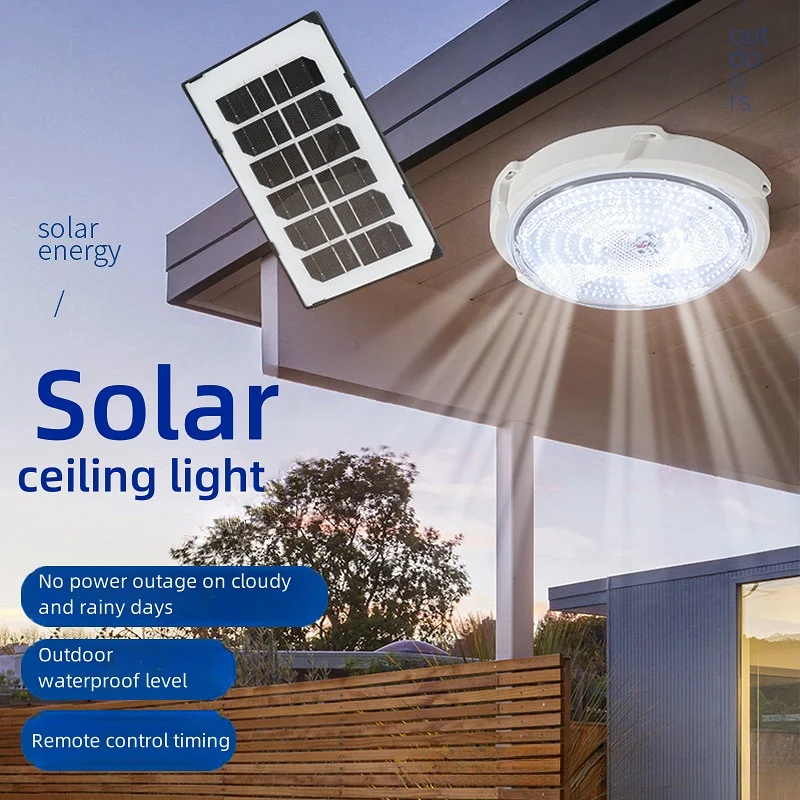 Solar ceiling light indoor LED light fluorescent light household zero power consumption roof with remote control outdoor garden