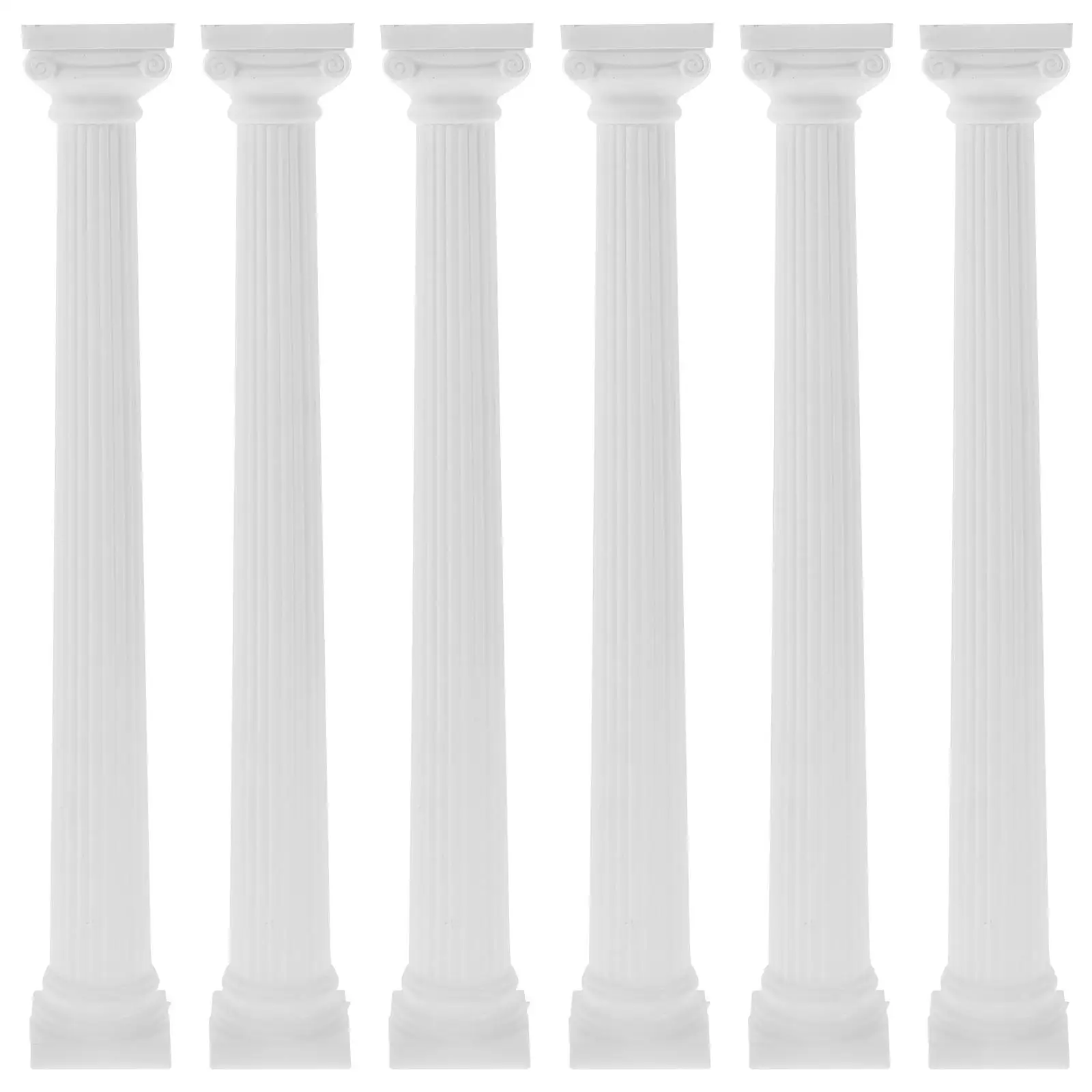 

6 Pcs Plaster Column Roman Photo Ornaments Columns Plastic Pillar Table Weddings Pillars