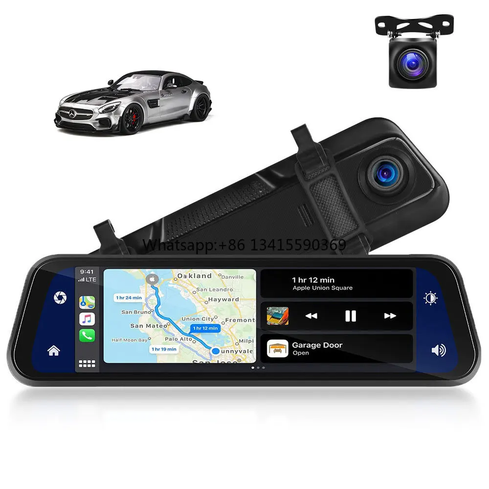 

Универсальный CarPlay 1080P HD 9,66-дюймовый сенсорный экран автомобильный видеорегистратор 24-часовая циклическая видеоподарок 64G