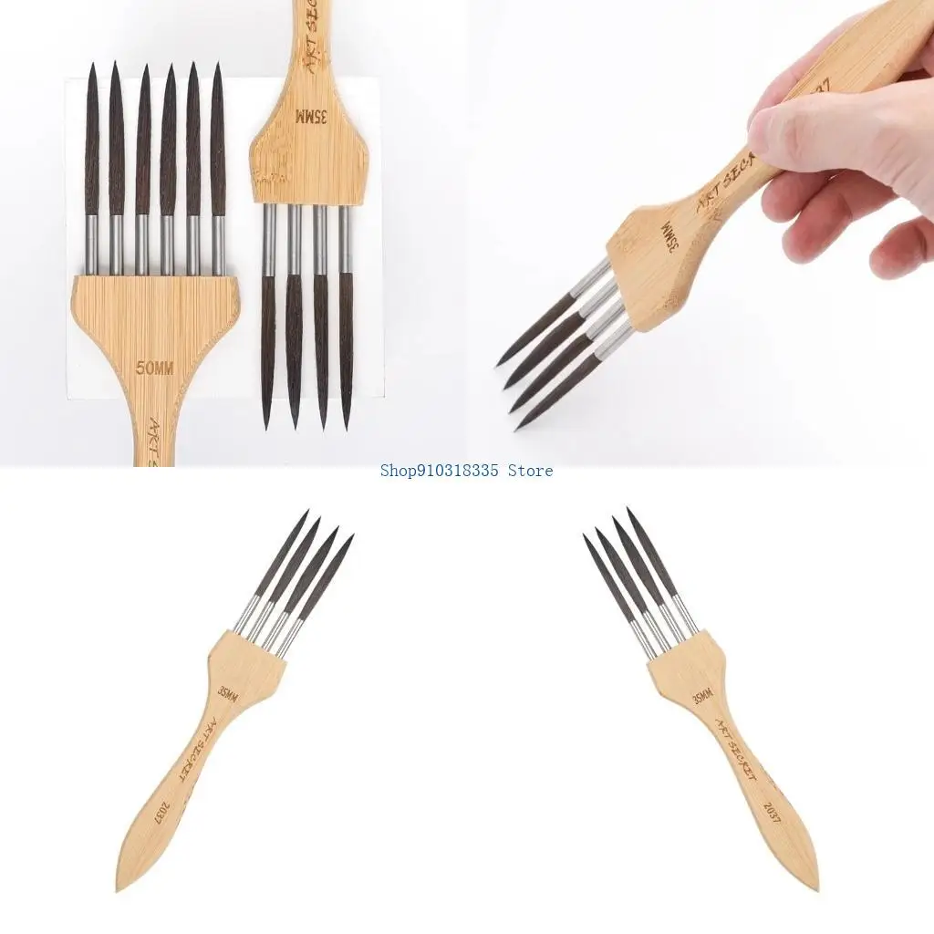 4/6 Teeth Paint Brush Multi-Tooth Artist Painting Brushs Nylon Hair Paint Brush