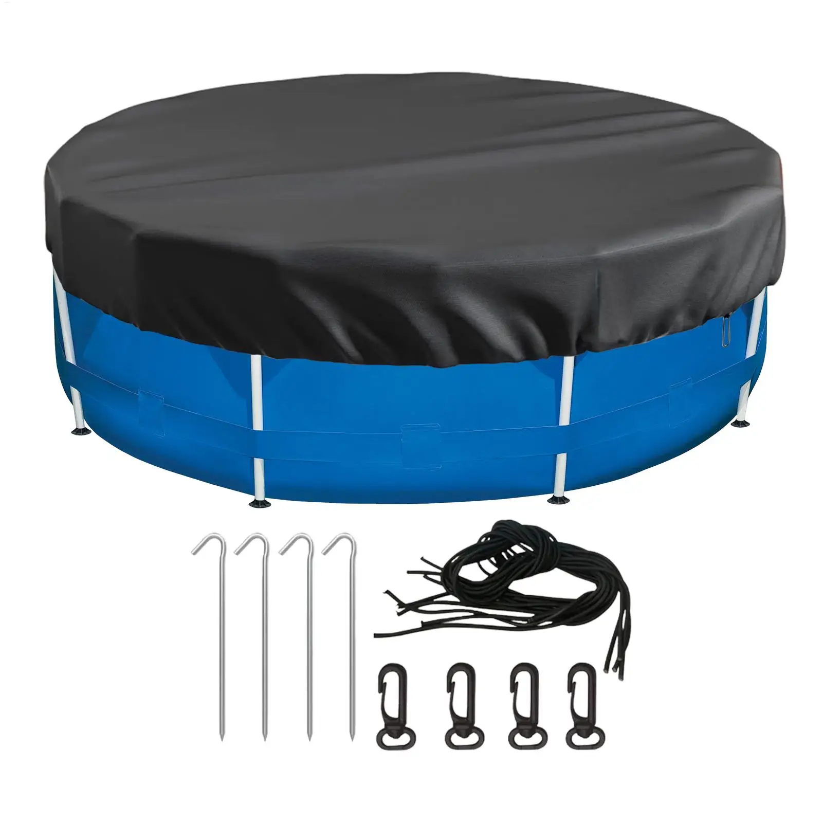 Waterproof Foldable Round Pool Cover Dustproof Insect-Proof Ground Pool Dust Protection Ideal for Outdoor Swimming Pools