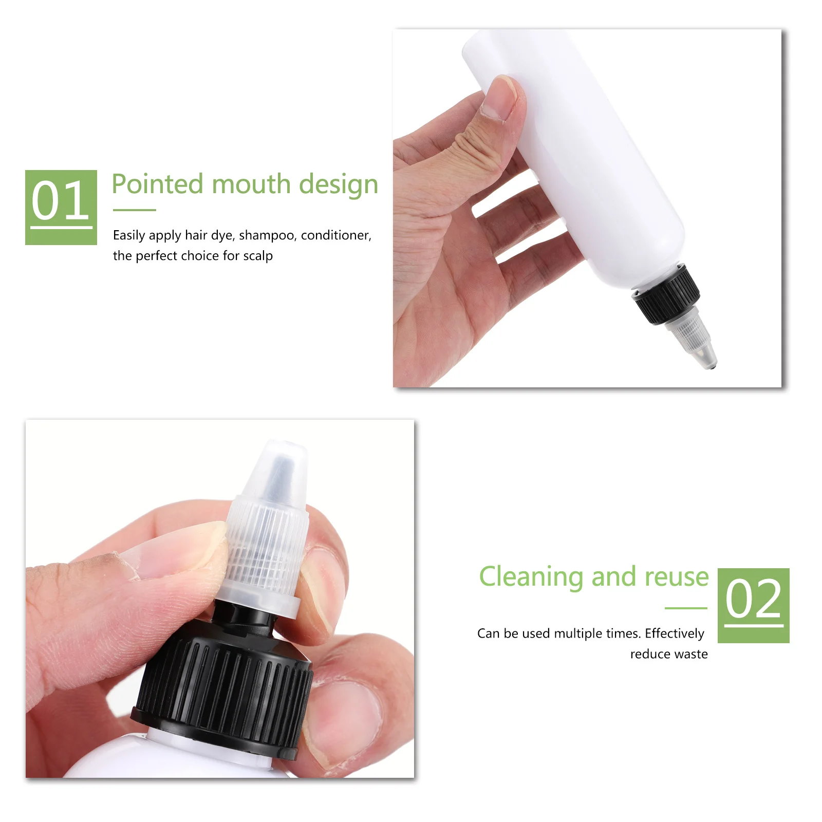 20 stücke 120Ml Nachfüllbare Runde Squeeze Flasche Kunststoff Haar Farbstoff Applikator Für Diy Haar Färbung Auslaufsicher Tinte Öl pigment Sub