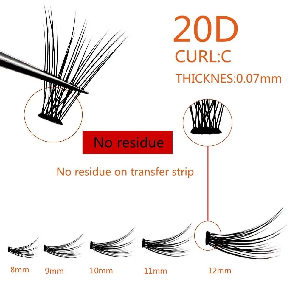 1 scatola/60 pacchi ciglia spesse naturali calde estensioni delle ciglia 20D ciglia individuali ciglia finte visone imitazione