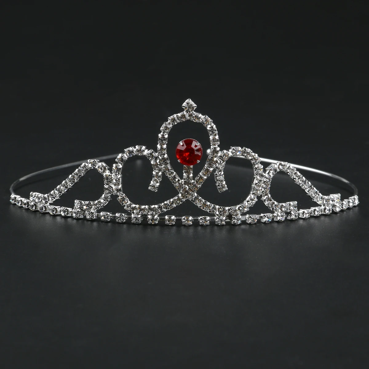 

Wedding Crown Head Hoop Bridal Hair Accessories Tiara Rhinestone Headband Red Bride