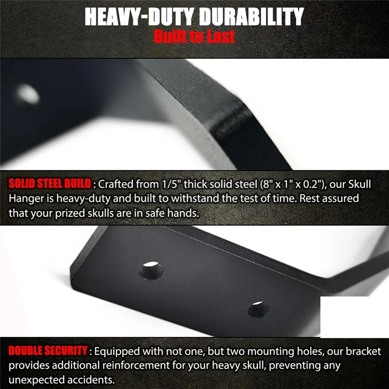 ヨーロピアンマウントスカルハンガー、鹿の頭、バッファロー、プロングホーン、クマ、その他の頭蓋骨用の大型ユーロマウント鹿の頭蓋骨ハンガー