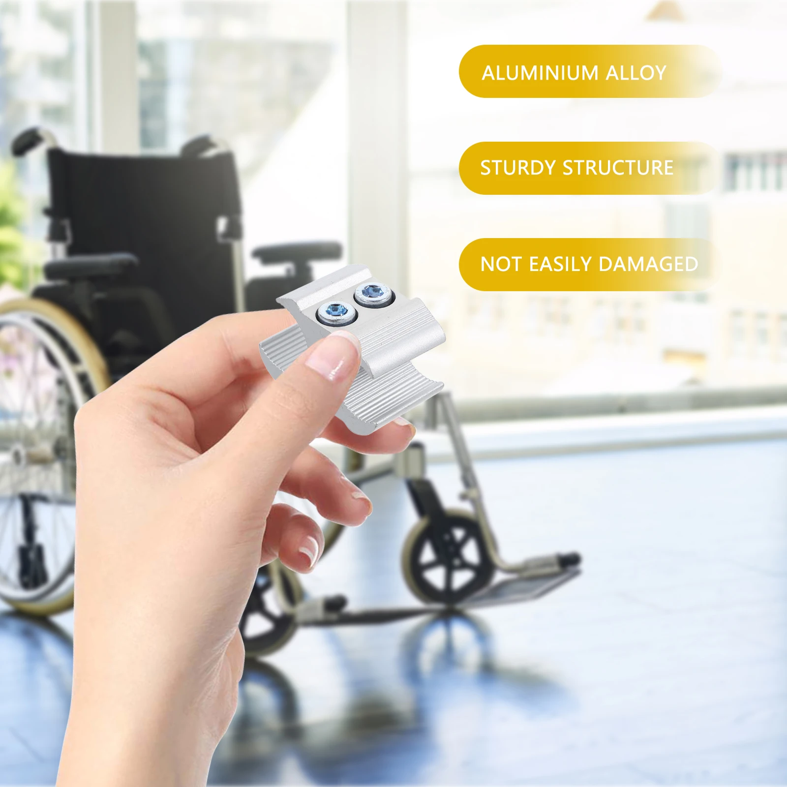 

1pcs Aluminum Alloy Pipe Clip Accessories 19mm 22mm 25mm Wheelchair Cane Holder Clamps Stable Walker Durable Sturdy Metal Indoor