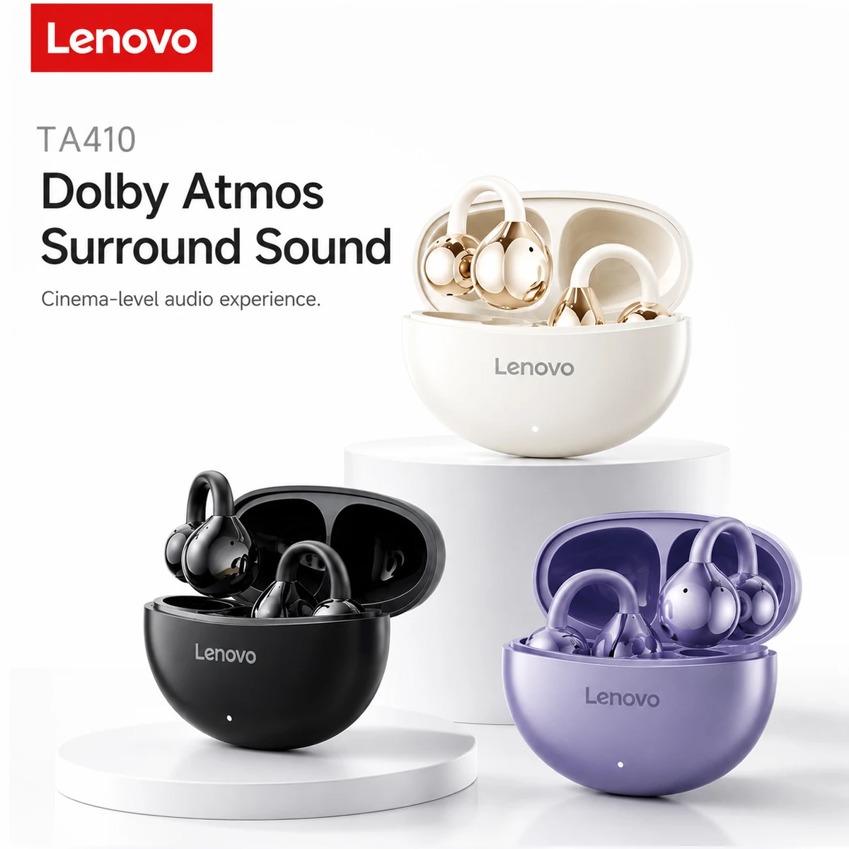 TA410 レノボ クリップオン スポーツ ファッション ヘッドホン ハンギングイヤープラグ TWS HIFI ACC ステレオ HD通話 スマートヘッドホン バレンタインデーギフト