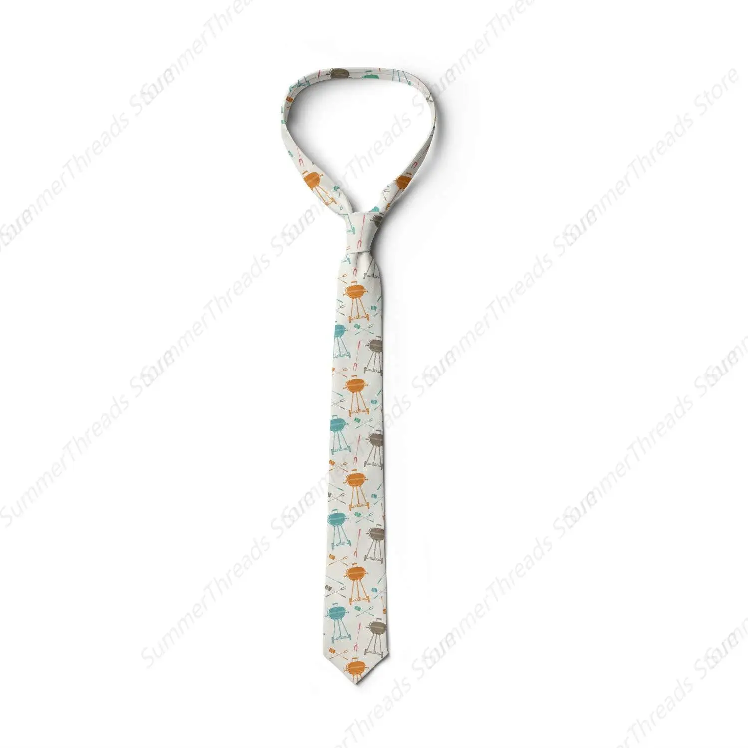 Krawat, krawat z elementami grilla w stylu retro