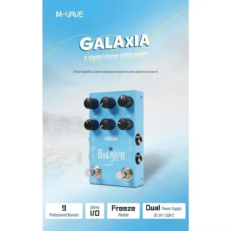 M‑VAVE GALAXIA Guitar Multi‑Effects Pedal Portable Effects Processor Amp Modeling Rechargeable Looper Stereo Reverb Pedal