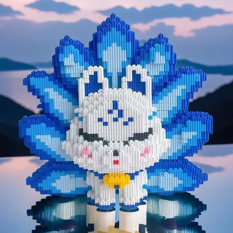 Blocs de construction en renard à neuf queues, 3695 pièces, jouet éducatif de bricolage, assemblage pratique amusant pour les jeunes, parfait pour Noël/T Thanksgiving