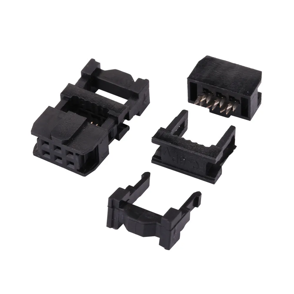 10PCS 2.54MM Pitch 6 Position 8P 10P 12P 14P 16P 18P 20P 24P 26P 30P 34P 40P 50Pin Female IDC Socket IDC Connector Ribbon Cable