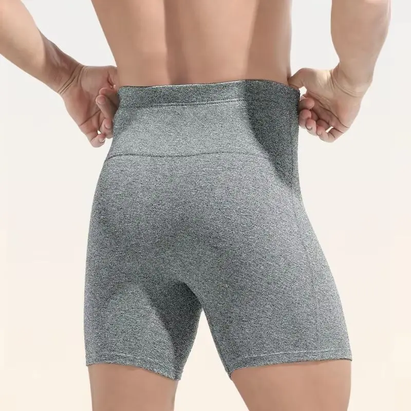 2 Stück hoch taillierte und bauchstraffende Herren-Unterhosen, in Übergrößen, Anti-Schafing für Oberschenkel, schützt die Taille, warm, Lin