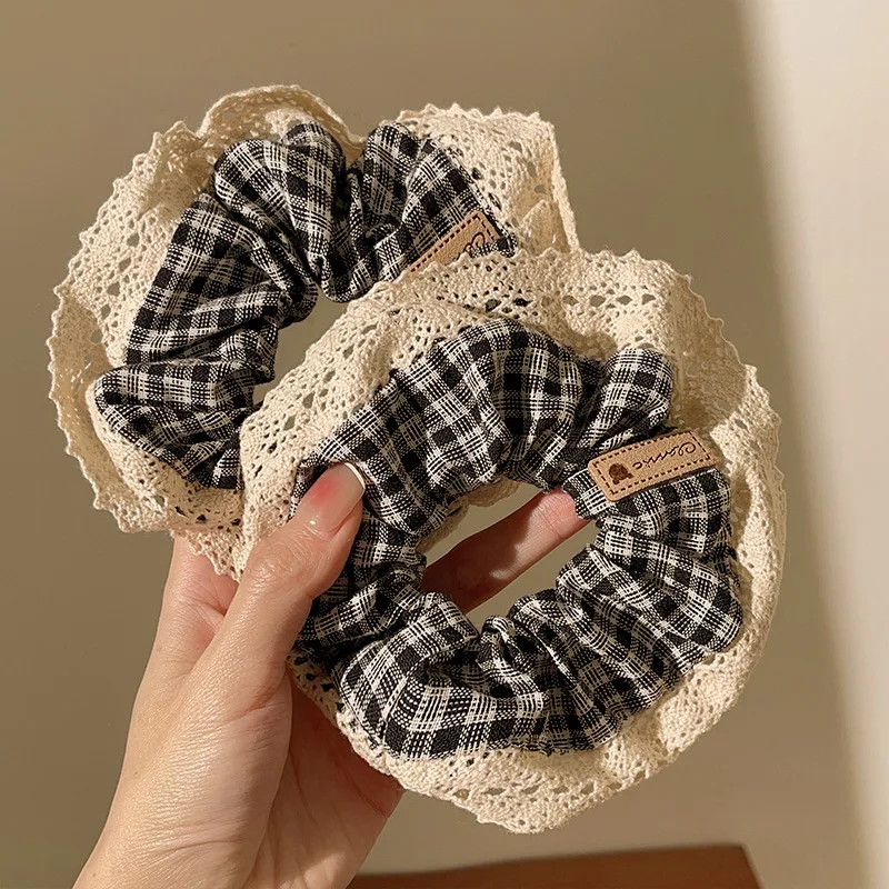 سوبر الجنية الدانتيل الأمعاء الغليظة عقال شريط مطاطي حبل الشعر لسانتا الفرنسية الرجعية ملحق العلاقات الشعر الفقرة El Cabello