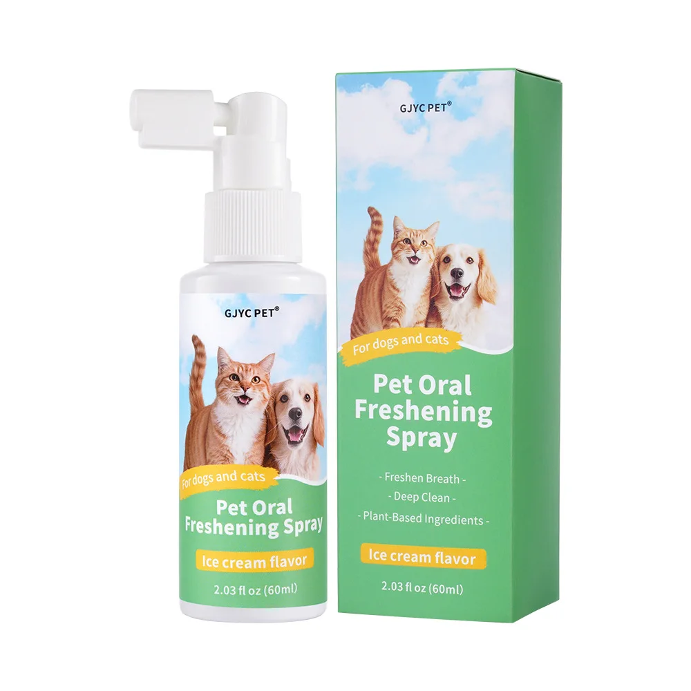 Spray dental para mascotas de 60 ml para gatos y perros: alternativa natural enjuague bucal para aliento fresco y higiene bucal