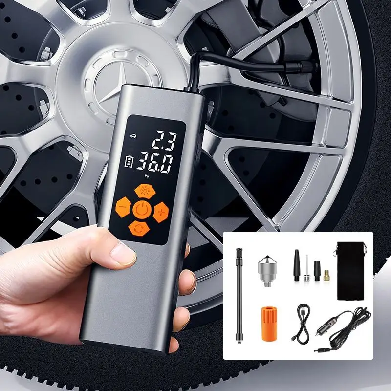 Portable Air Compressors Wireless Inflator 150PSI Pump Battery Real-time Monitor Electric Bicycle Tyres Inflators With LED Lig