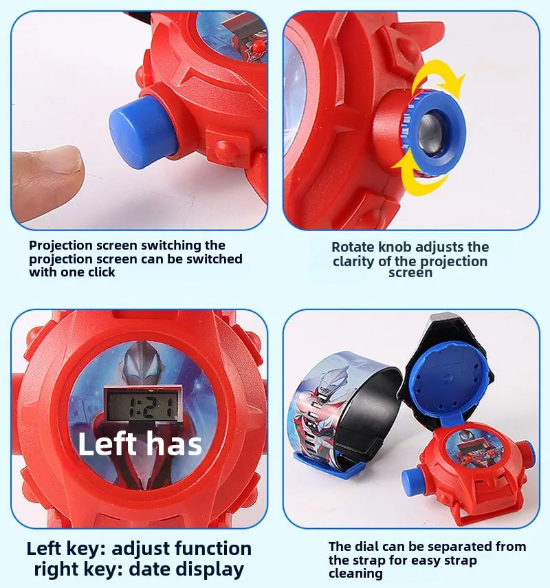 ساعة ديزني مارفل سبايدرمان الإلكترونية للأطفال، شخصيات كرتونية، ساعة معصم إسقاط فروزن ميني برينسيس، لعبة #6