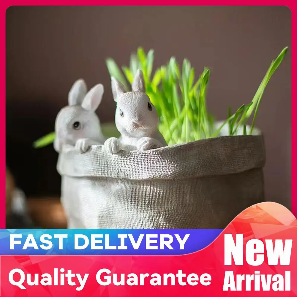 

Декоративное кашпо для суккулентов в виде кролика из смолы, многофункциональный садовый горшок, пасхальный декор, подарок для друзей