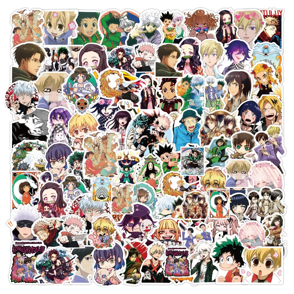 10/30/50/100pcs Cartoon Mixed Anime Stickers My Hero Academia Jujutsu Kaisen Stickers Skateboard Phone Luggage Cool Manga Decals