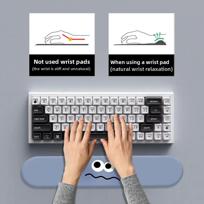Cute Emoji Wrist Guard Mouse Pad For Keyboard wrist pad Support Silicone Office Thick And Comfortable Wrist Support Anti Slip