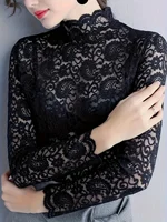Chemise à manches longues en dentelle élégante pour femmes T-shirt Design féminin sophistiqué Sous-vêtements confortables Haut 3