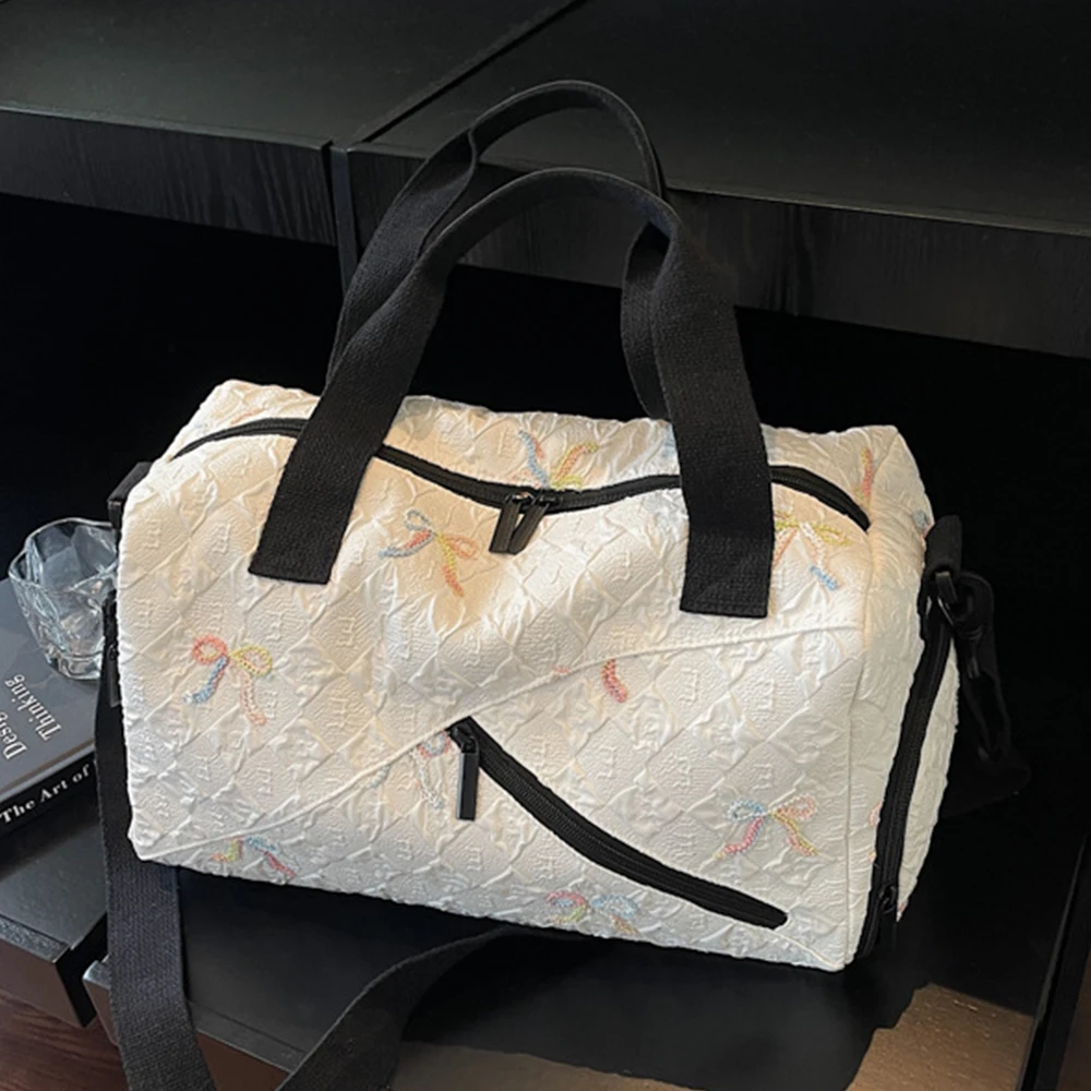 

Bow Large Capacity Travel Bags Waterproof Tote Handbag Travel Duffle Bags Women Yoga Fitness Sport Bags with Shoe Compartment