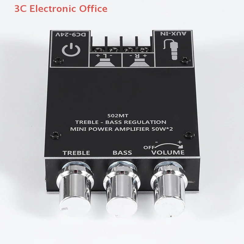 

[3SC] ZK-502MT Bluetooth 5.0 Усилитель для сабвуфера, плата усилителя 2.0-канального стереоаудио высокой мощности, 2X50W, усилитель басов