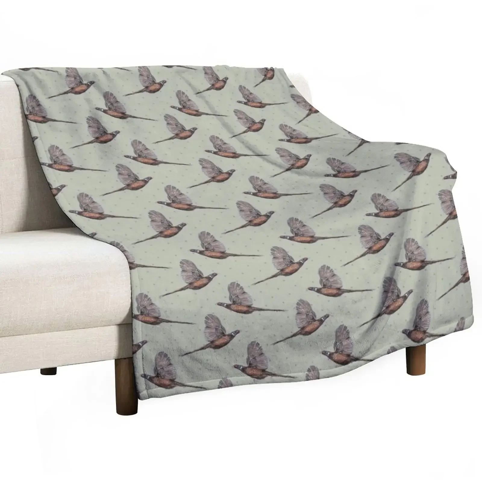 

Pheasant - Country Polka Throw Blanket Blankets For Sofas Baby Blankets