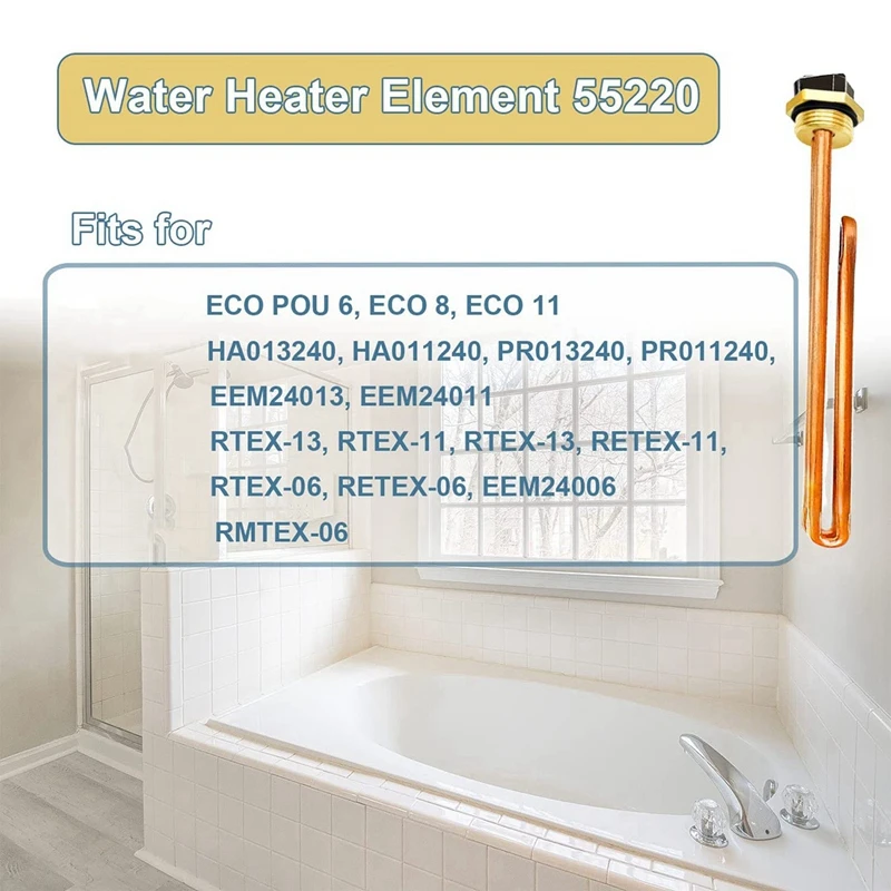 HE 55220-calentador de agua eléctrico sin depósito, apto para Ecosmart ECO POU 6, ECO 8, ECO 11
