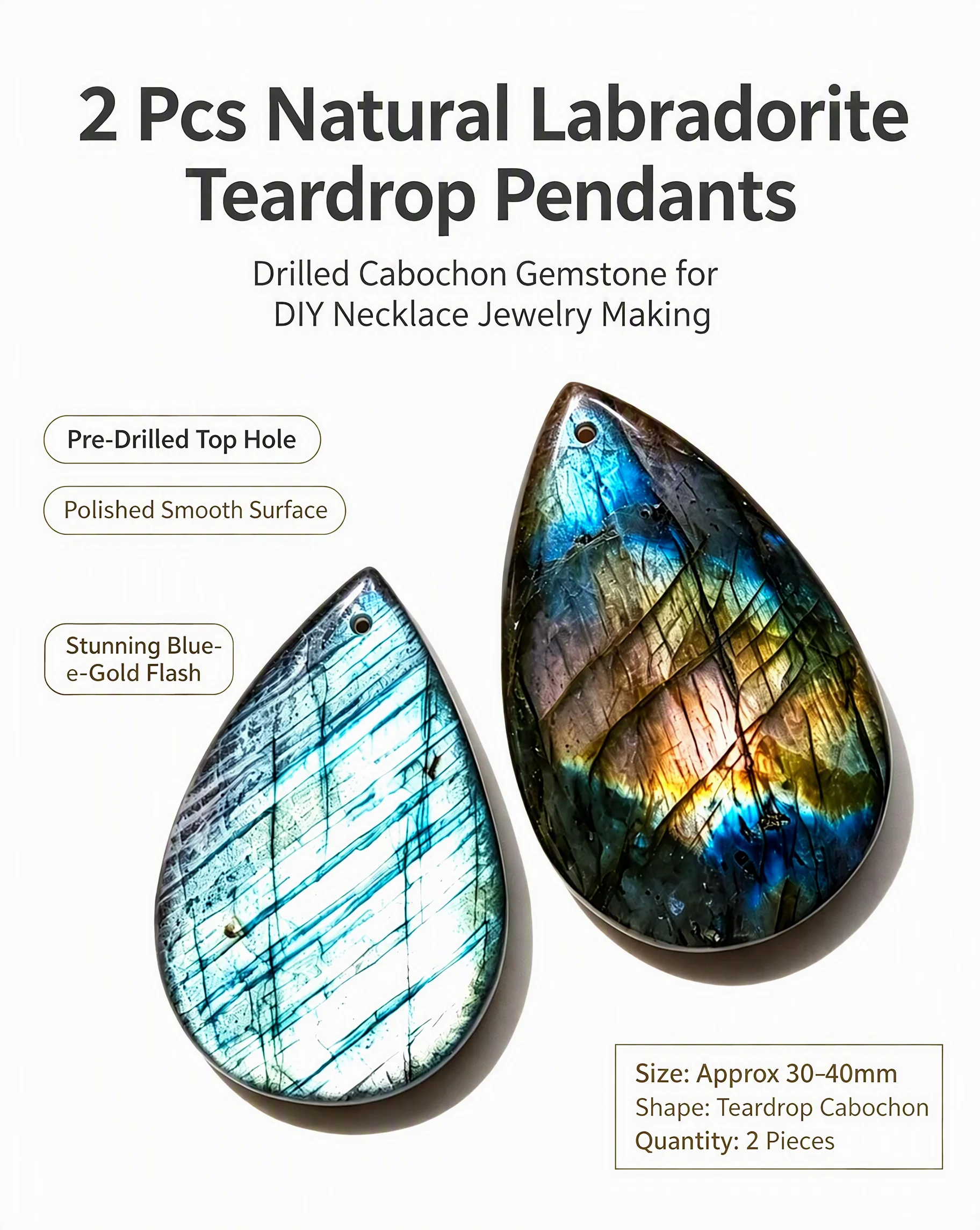 Natural Labradorite Pendant Te - đánh giá và giá Jewelry Making Drill