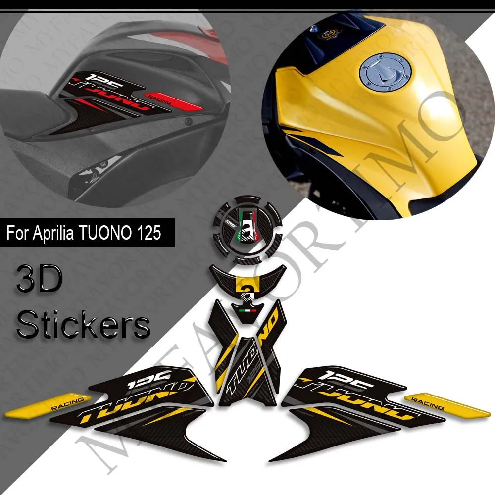 

For Aprilia TUONO 125 Motorcycle Tank Pad TankPad Cap Bike Grips Gas Fuel Oil Kit Knee Protection 3D Stickers Decals Protection