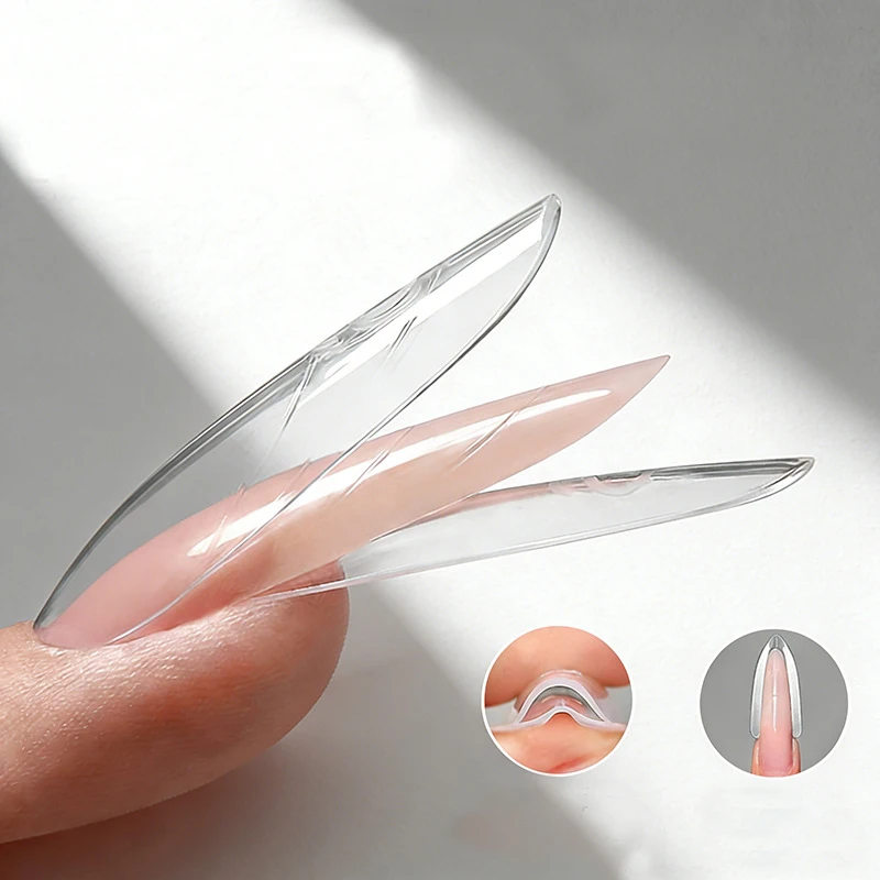 240 Stück Sandwich-Doppel-Nagelformen zur Verlängerung, wiederverwendbar, gemischte 15 Größen, Sarg- und Mandelform, schnelle Nagelverlängerung, Maniküre-Werkzeuge, Top-Qualität – Detail 5