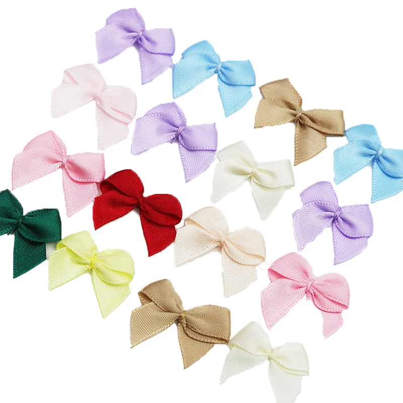 (50pcs) 25mm Double Sided Polyester Small Bow Tie Ribbon Bows Handmade DIY Party Festival Decoration Gift Box Packaging