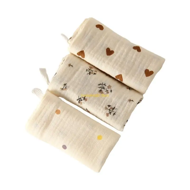 WXTD 3개 면 손수건 페이스 타올 4겹 부드럽고 흡수성이 뛰어난 침 흘리는 턱받이