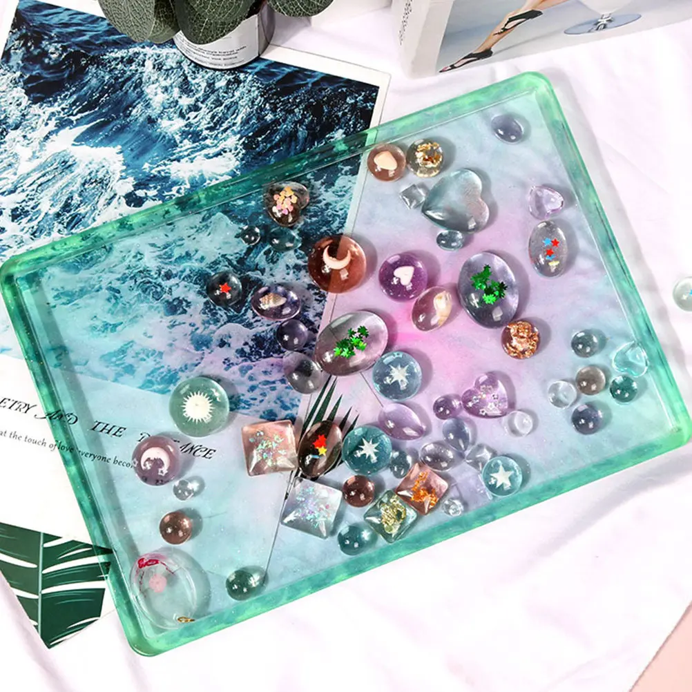 

Non-Stick Silicone Storage Tray Mold for DIY Epoxy Casting Rectangle Plate Mould Smooth Edges Safe to Handle Daily Use