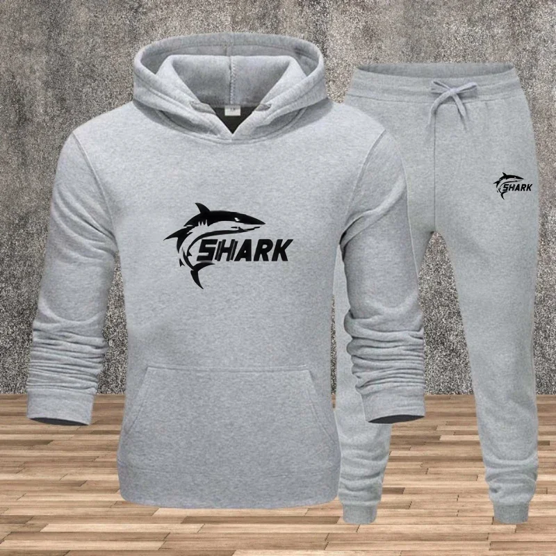 

Ensemble de sport chaud pour hommes, pull a capuche + pantalon decontracte, a la mode, pour jogging, fitness ensemble deux piece