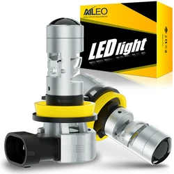 AILEO 2PCS H8 H9 H11 Led Headlight Bulb Canbus Lights With Mini Projector Lens For Car Motorcycle 6500K White Lamp High/Low Beam