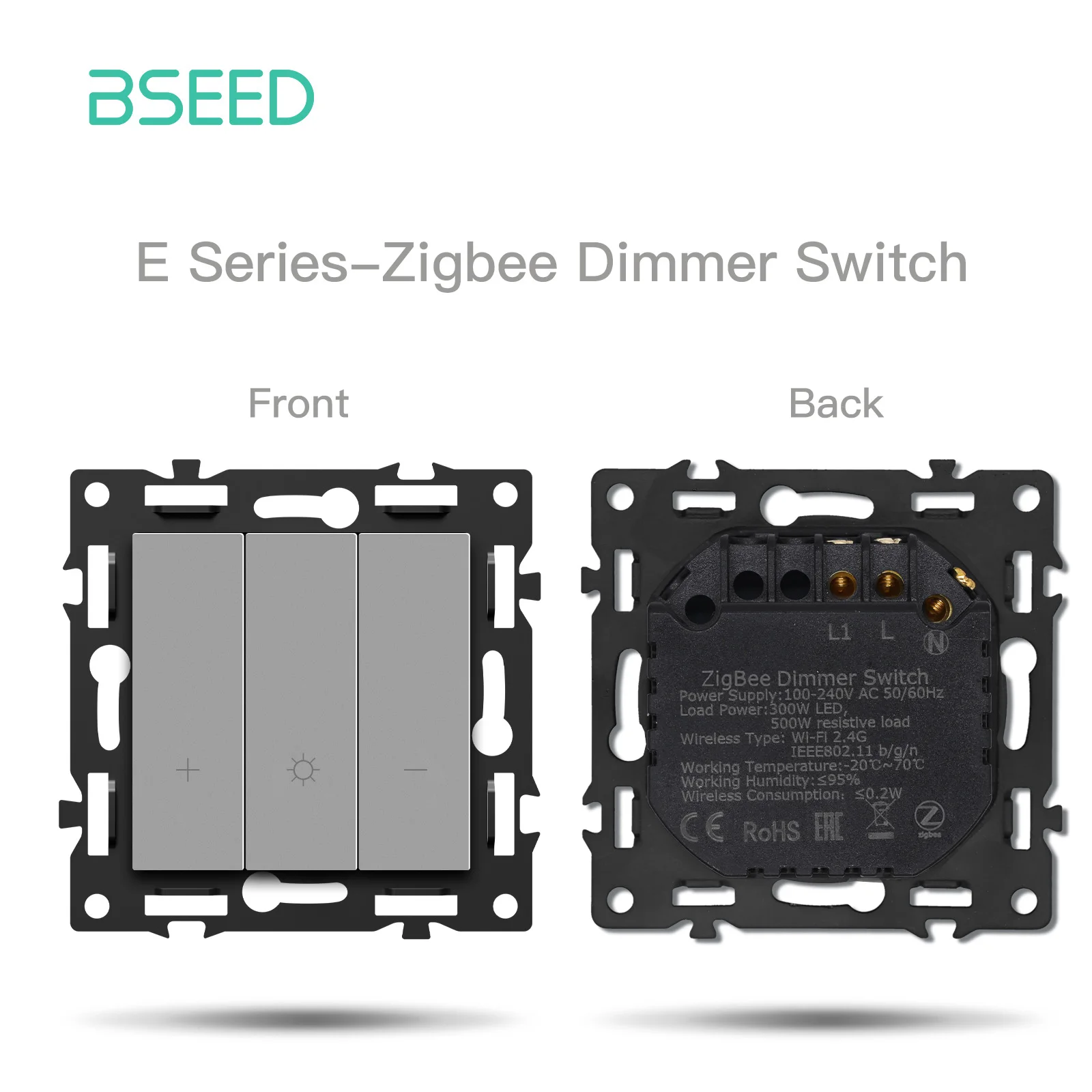 BSEED 1/2/3/4Gang Zigbee Klicken Schalter Teil Kunststoff Rahmen Smart Dimmer Vorhang Schalter Funktion DIY Teil EU Smart Steckdose Teile