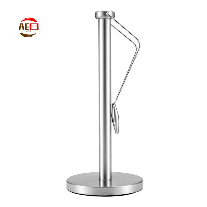 

AEE3-Paper Towel Holder Stand With Base For Kitchen,Stainless Steel Paper Towel Dispenser,Prevent Paper Rolls From Falling