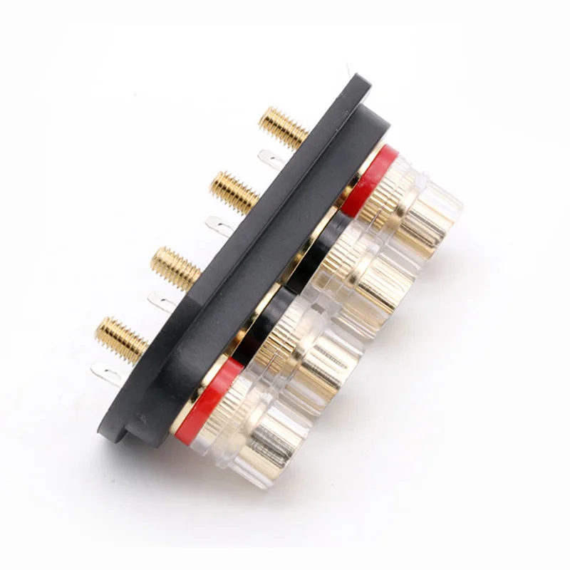 8set Panel Mount Brass Binding Post Speaker stage amplifier Output four-position terminal Speaker accessories Wiring board